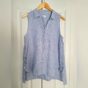 J. Jill M Petite 100% linen sleeveless shirt